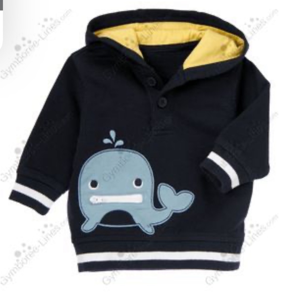 Gymboree Whale Hooded Pullover